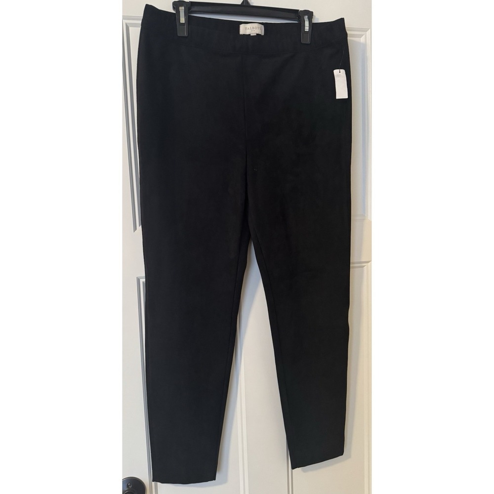 Talbots Black Suede Pull On Pants Size 14 New Womens